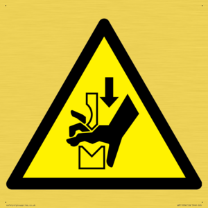 W030 Warning: Hand crushing between press brake tool